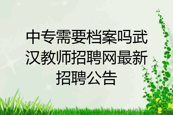 中专需要档案吗武汉教师招聘网最新招聘公告