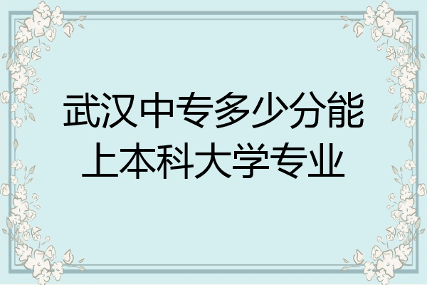 武汉中专多少分能上本科大学专业