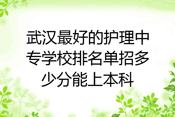 武汉最好的护理中专学校排名单招多少分能上本科