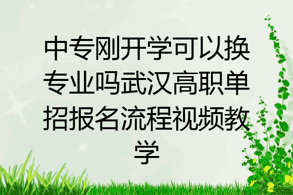 中专刚开学可以换专业吗武汉高职单招报名流程视频教学