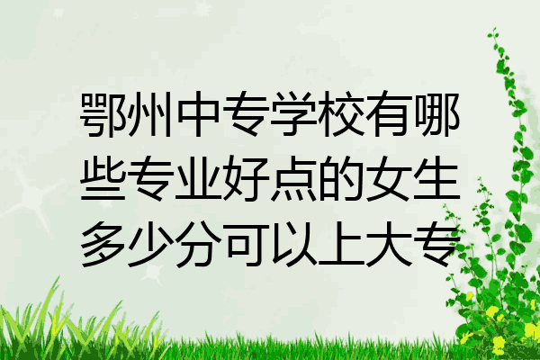鄂州中专学校有哪些专业好点的女生多少分可以上大专
