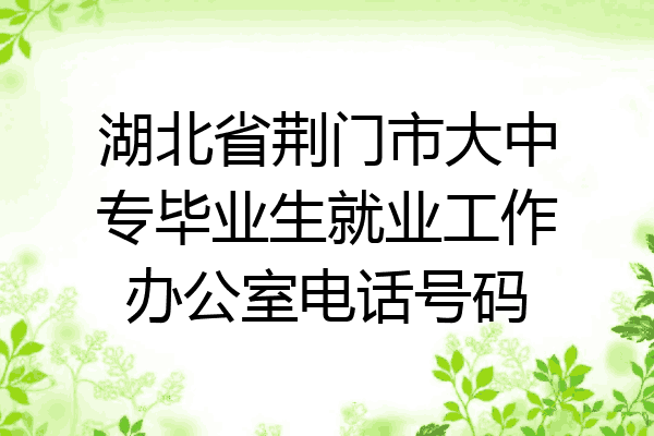 湖北省荆门市大中专毕业生就业工作办公室电话号码