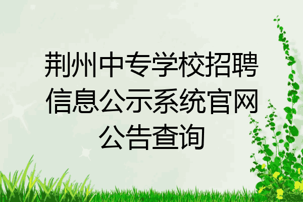 荆州中专学校招聘信息公示系统官网公告查询
