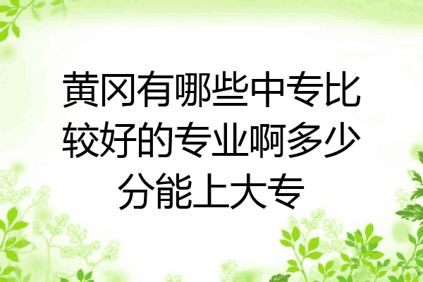 黄冈有哪些中专比较好的专业啊多少分能上大专