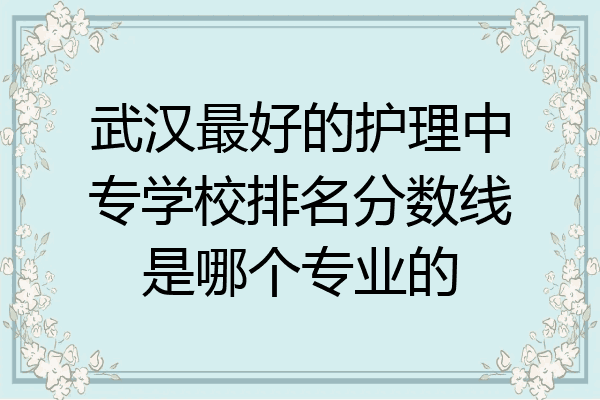 武汉最好的护理中专学校排名分数线是哪个专业的