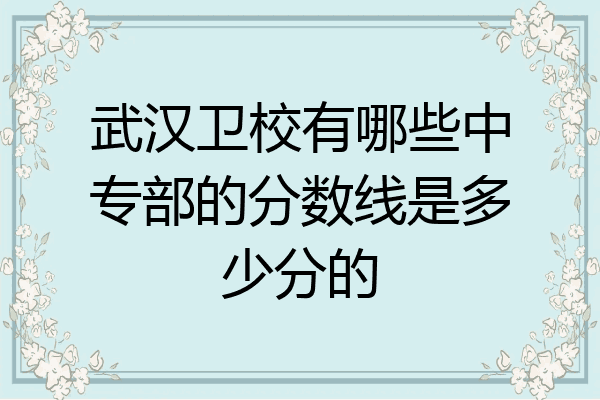 武汉卫校有哪些中专部的分数线是多少分的