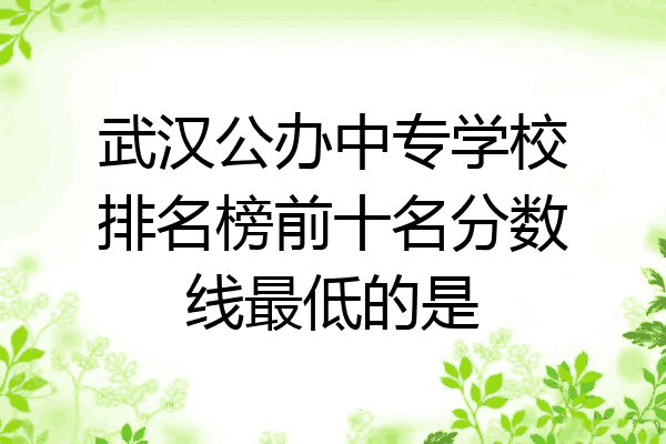 武汉公办中专学校排名榜前十名分数线最低的是