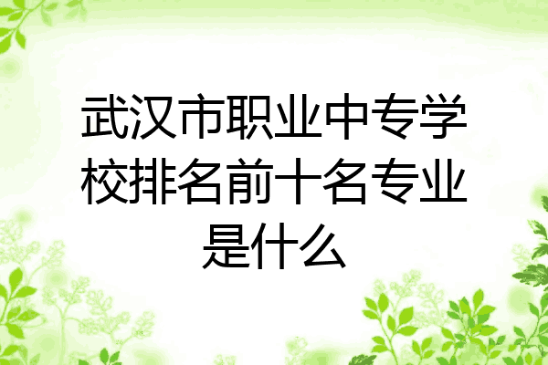 武汉市职业中专学校排名前十名专业是什么