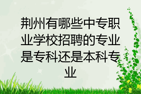 荆州有哪些中专职业学校招聘的专业是专科还是本科专业