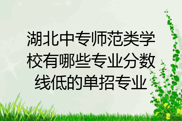 湖北中专师范类学校有哪些专业分数线低的单招专业