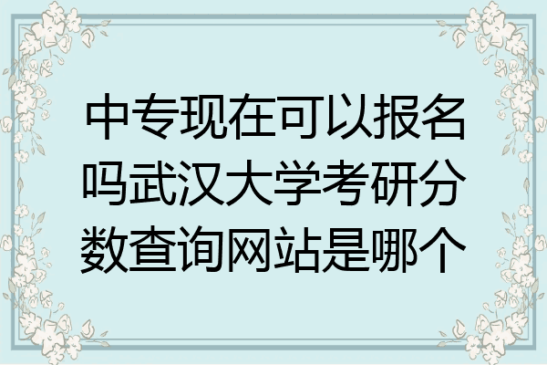 中专现在可以报名吗武汉大学考研分数查询网站是哪个