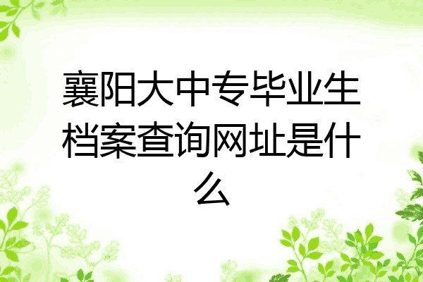 襄阳大中专毕业生档案查询网址是什么
