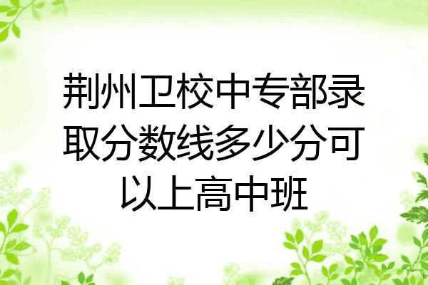 荆州卫校中专部录取分数线多少分可以上高中班