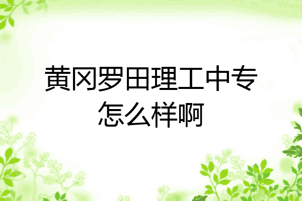 黄冈罗田理工中专怎么样啊