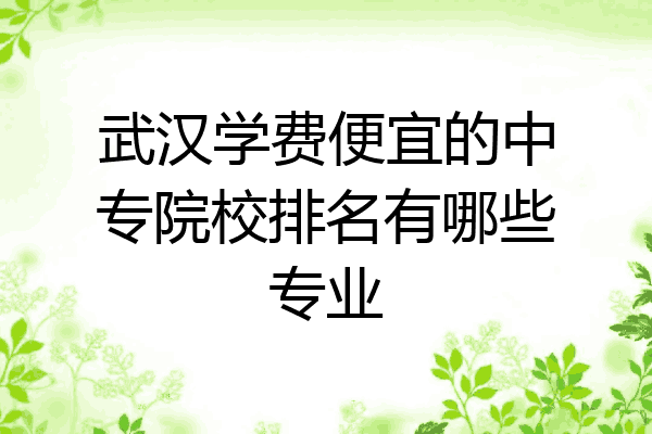 武汉学费便宜的中专院校排名有哪些专业
