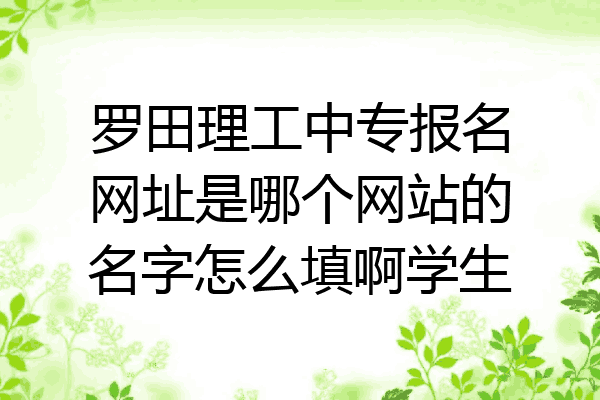 罗田理工中专报名网址是哪个网站的名字怎么填啊学生