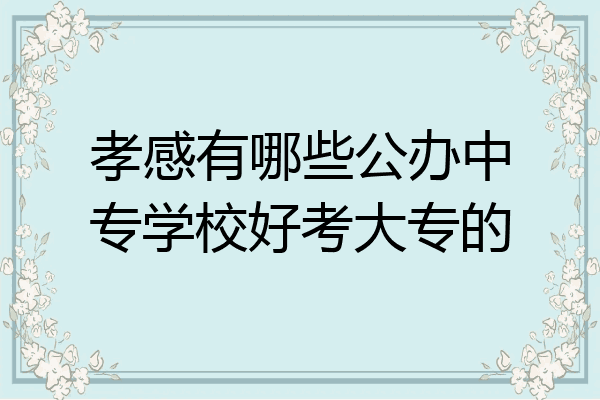 孝感有哪些公办中专学校好考大专的