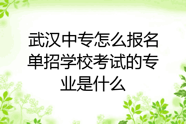 武汉中专怎么报名单招学校考试的专业是什么