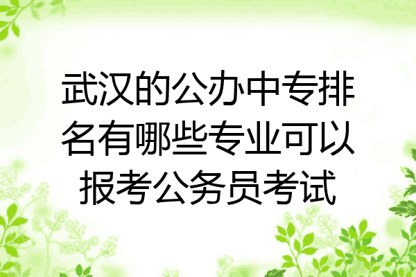 武汉的公办中专排名有哪些专业可以报考公务员考试