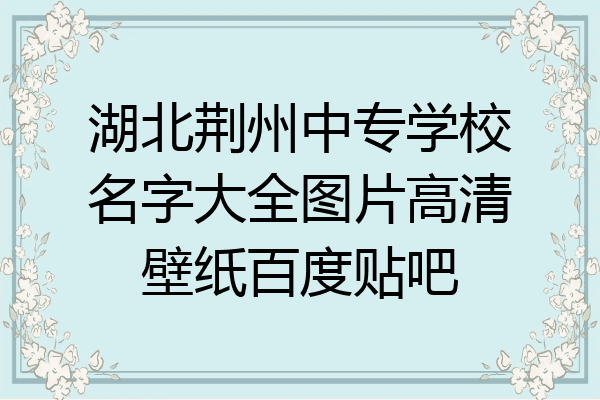 湖北荆州中专学校名字大全图片高清壁纸百度贴吧