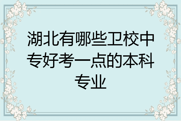 湖北有哪些卫校中专好考一点的本科专业