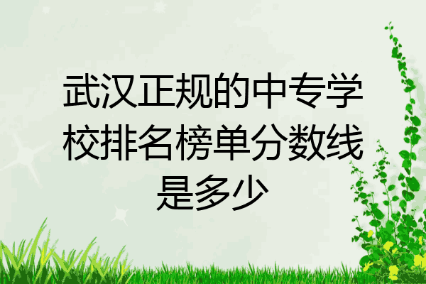 武汉正规的中专学校排名榜单分数线是多少