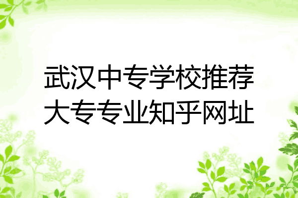 武汉中专学校推荐大专专业知乎网址