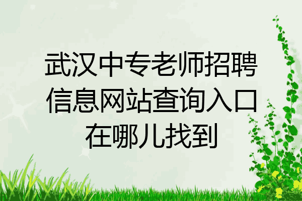 武汉中专老师招聘信息网站查询入口在哪儿找到