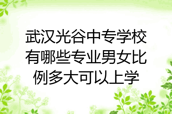 武汉光谷中专学校有哪些专业男女比例多大可以上学
