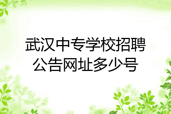 武汉中专学校招聘公告网址多少号