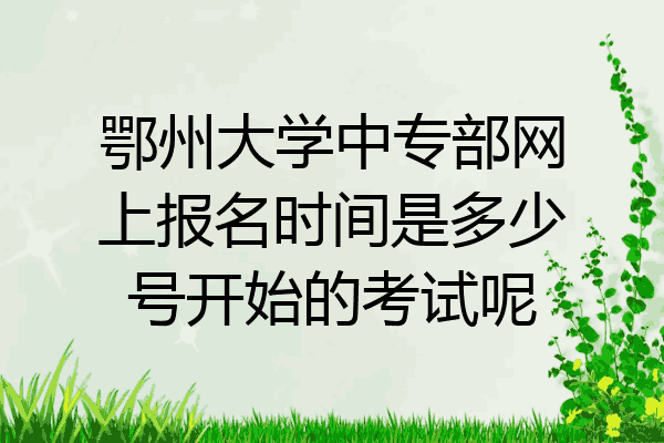 鄂州大学中专部网上报名时间是多少号开始的考试呢