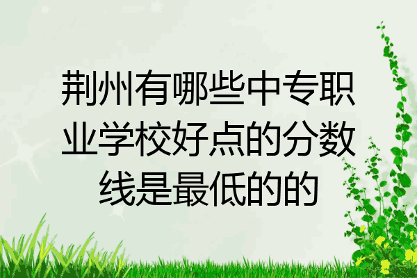 荆州有哪些中专职业学校好点的分数线是最低的的