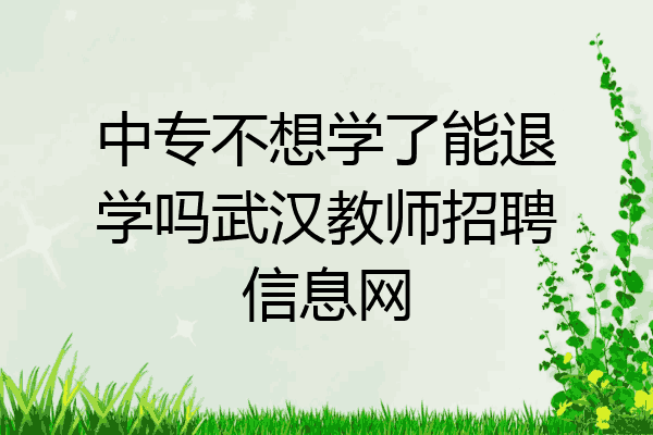中专不想学了能退学吗武汉教师招聘信息网