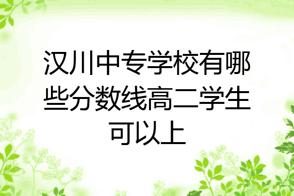 汉川中专学校有哪些分数线高二学生可以上