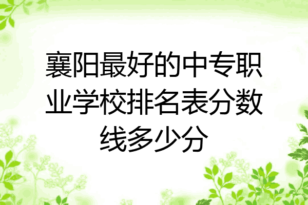 襄阳最好的中专职业学校排名表分数线多少分