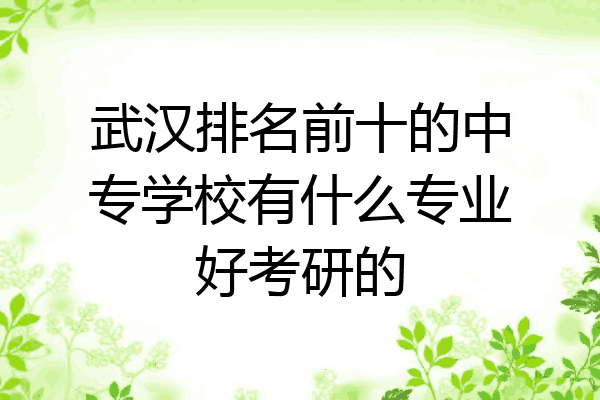 武汉排名前十的中专学校有什么专业好考研的