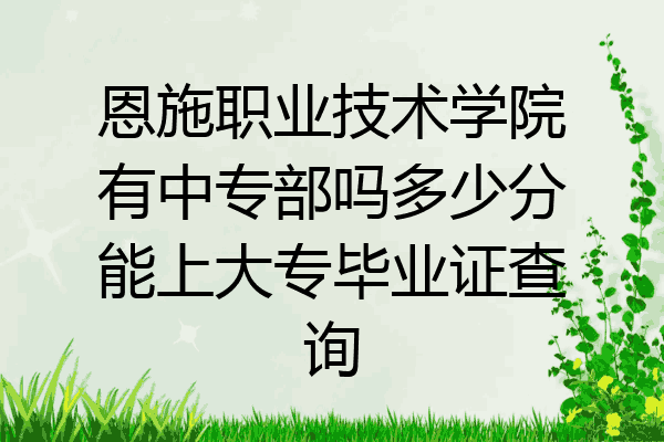 恩施职业技术学院有中专部吗多少分能上大专毕业证查询