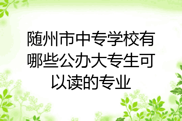 随州市中专学校有哪些公办大专生可以读的专业