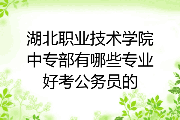 湖北职业技术学院中专部有哪些专业好考公务员的