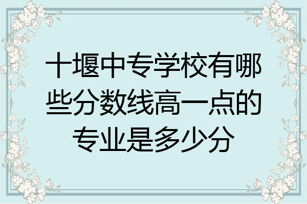 十堰中专学校有哪些分数线高一点的专业是多少分