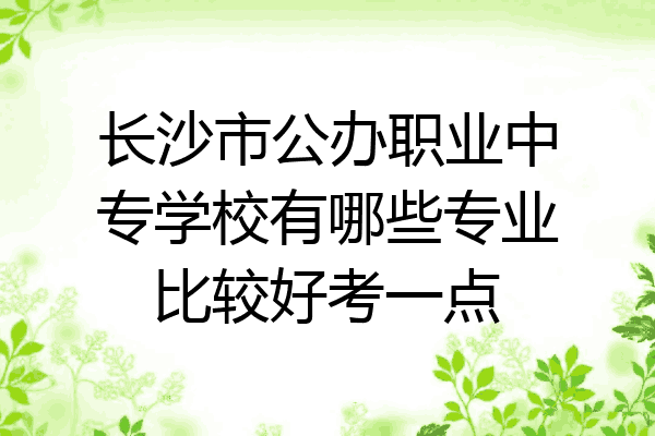 长沙市公办职业中专学校有哪些专业比较好考一点