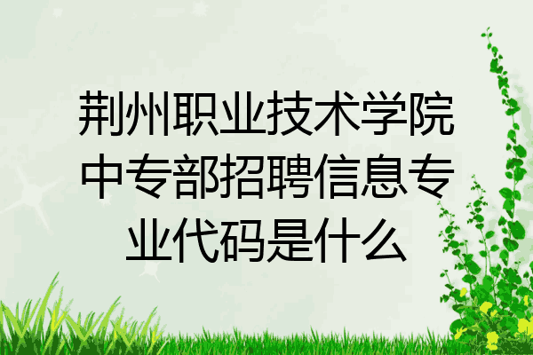 荆州职业技术学院中专部招聘信息专业代码是什么