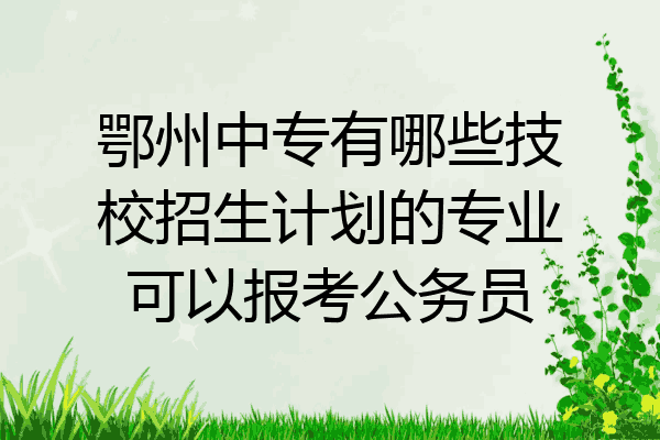 鄂州中专有哪些技校招生计划的专业可以报考公务员