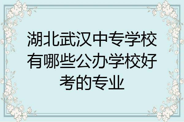 湖北武汉中专学校有哪些公办学校好考的专业