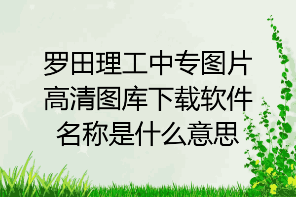 罗田理工中专图片高清图库下载软件名称是什么意思