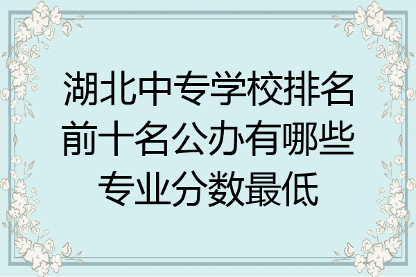 湖北中专学校排名前十名公办有哪些专业分数最低