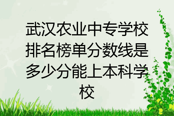 武汉农业中专学校排名榜单分数线是多少分能上本科学校