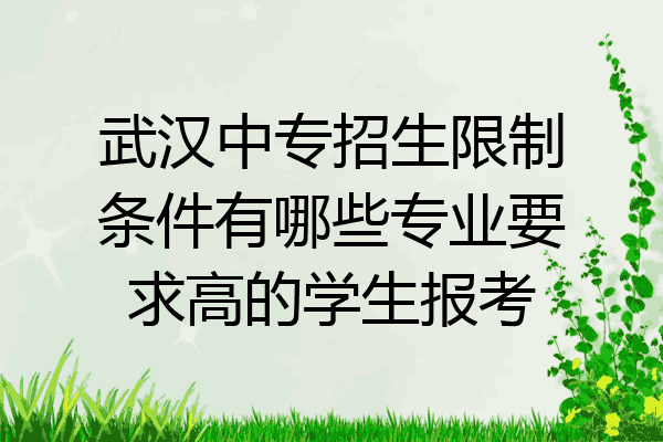 武汉中专招生限制条件有哪些专业要求高的学生报考