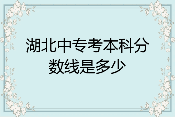 湖北中专考本科分数线是多少