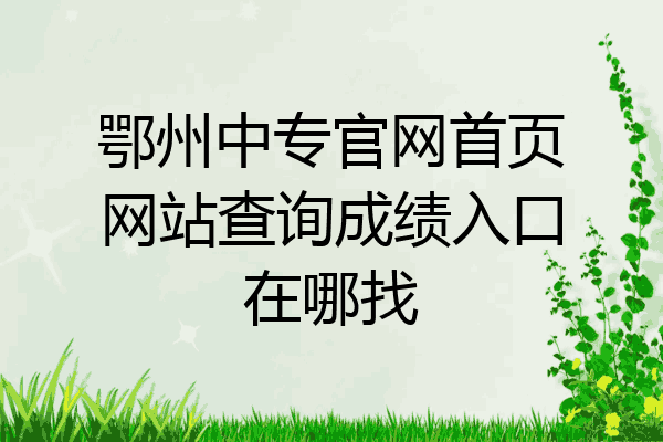 鄂州中专官网首页网站查询成绩入口在哪找